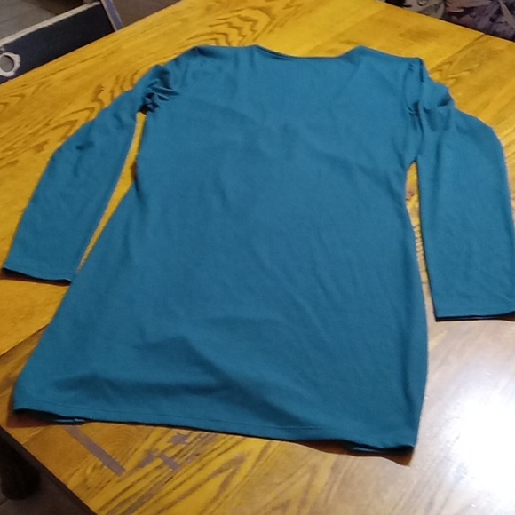 HALARA GREEN Dress Women LARGE New Casual COCKTAIL Party Long Sleeves RIBBED zz - Picture 4 of 9